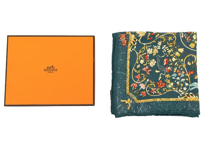 Hermès Green Pierres D Orient Et D Occident Seidentuch 45 - Ansicht 9