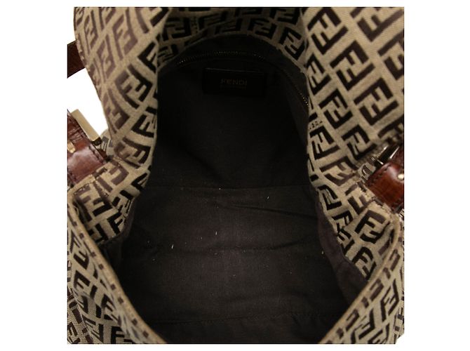 Fendi Brown Zucchino Canvas Mamma Forever - vista 4