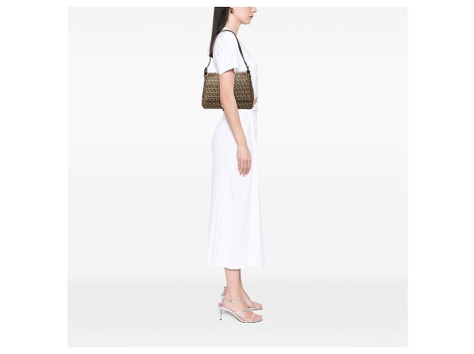 Fendi Brown Zucchino Canvas Mamma Forever - vista 7