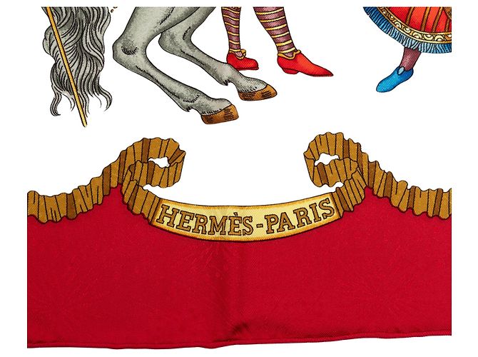 Hermès White Les Fetes du Roi Soleil Seidentuch 90 - Ansicht 3