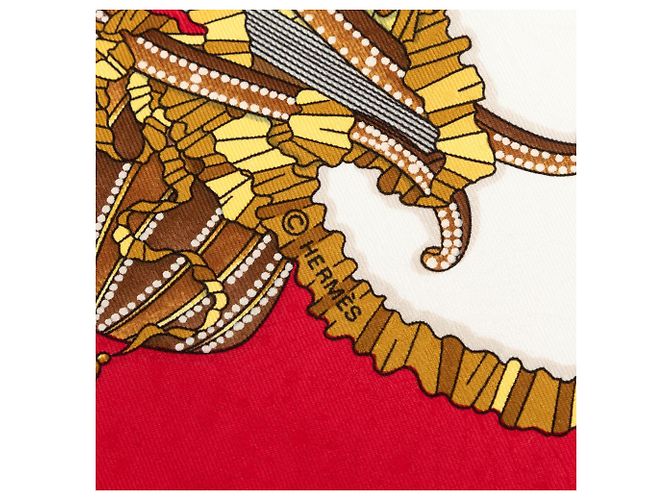 Hermès White Les Fetes du Roi Soleil Seidentuch 90 - Ansicht 5