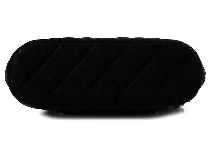 Clutch Coco in velluto matelassé nero Chanel con catena - vista 3