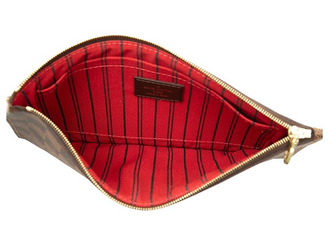 Louis Vuitton Brown Damier Ebene Neverfull Pochette - vista 4