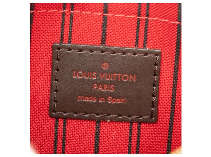 Louis Vuitton Brown Damier Ebene Neverfull Pochette - vista 5