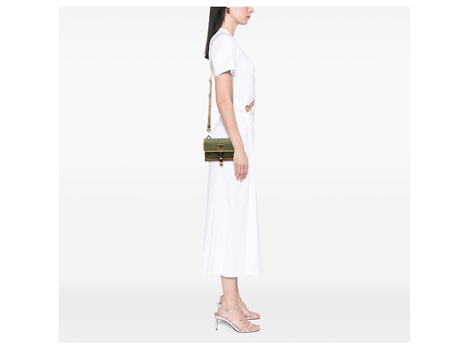 Capa para smartphone Prada em Re-Nylon com acabamento em couro verde - vista 6
