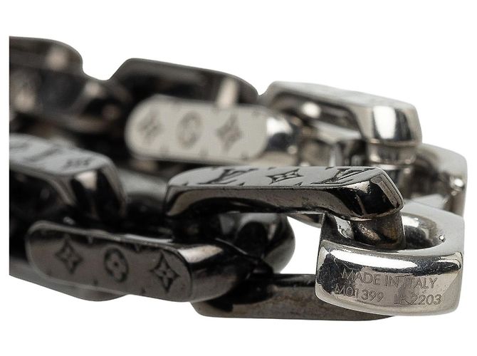 Collana a catena Monogramme in acciaio inossidabile argento e strass Louis Vuitton - vista 4