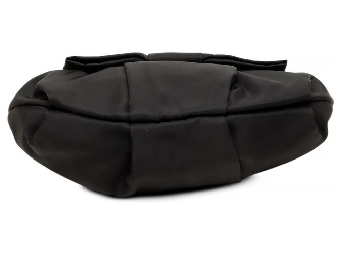 Bow Pochette da polso Prada in Tessuto nero con fiocco - vista 3