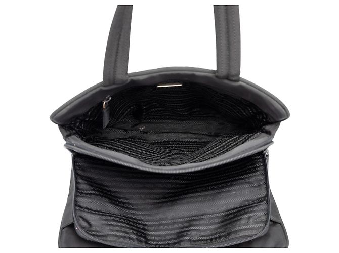 Borsa Tote Prada in Tessuto Nero - vista 4