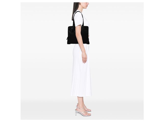 Borsa Tote Prada in Tessuto Nero - vista 6