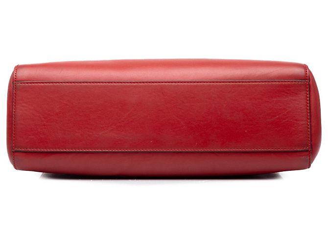 Borsa Gucci Red Medium Calfskin Bamboo Nymphaea Satchel - vista 3