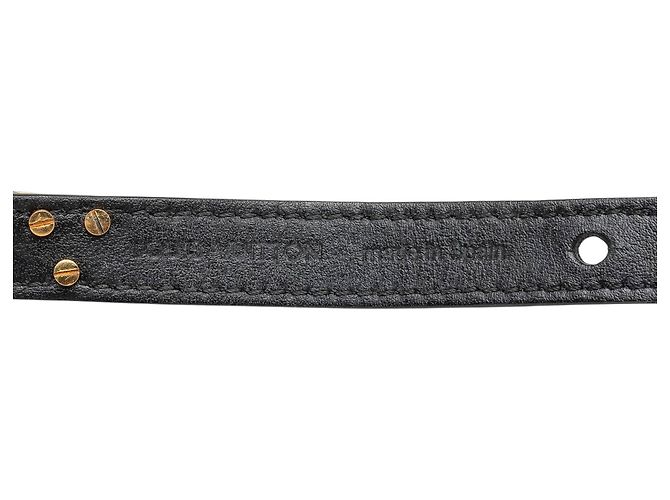 Bracciale Essential V in pelle nera Louis Vuitton - vista 6