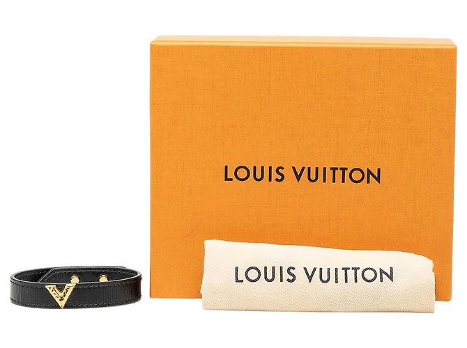 Bracciale Essential V in pelle nera Louis Vuitton - vista 7