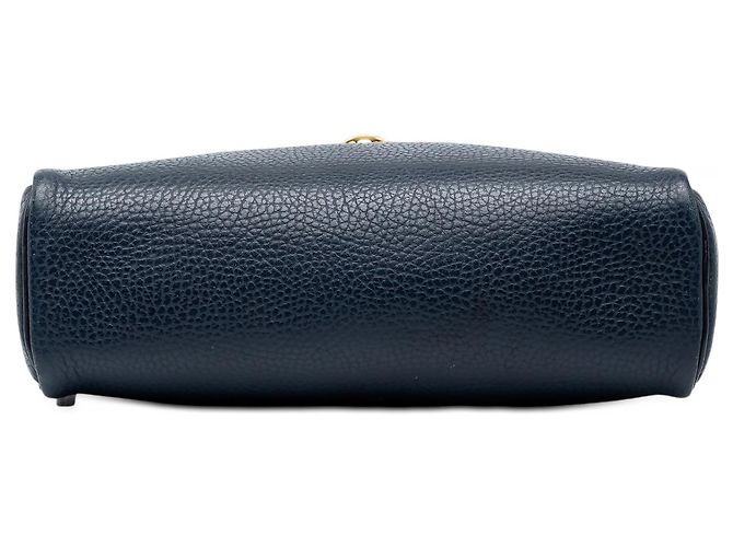 Borsa a tracolla Dior in pelle di vitello granulata blu - vista 3