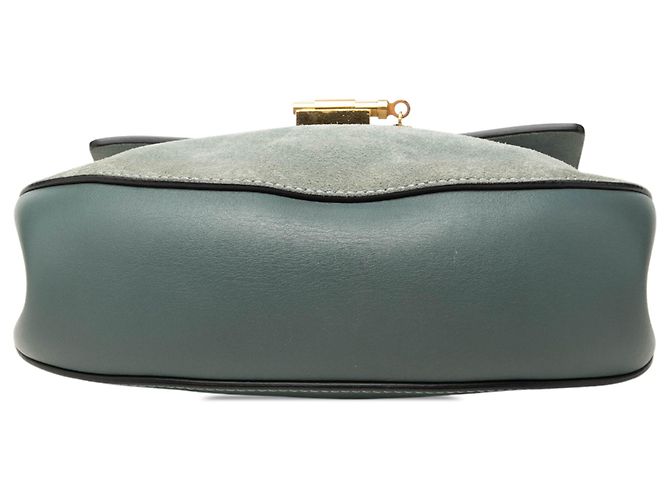 Chloé Drew Crossbody Piccola in Camoscio e Vitello Blu - vista 3