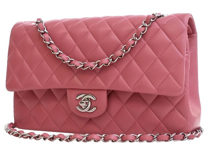 Chanel Pink Medium Classic Lambskin Double Flap - vista 12