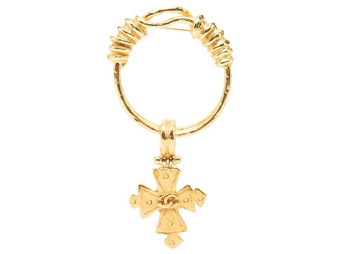 Spilla Croce CC Chanel Gold Plated Oro - vista 2