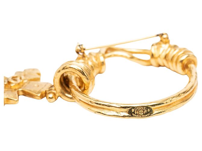 Spilla Croce CC Chanel Gold Plated Oro - vista 5