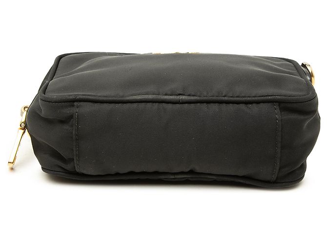 Prada Mini Camera Bag aus schwarzem Tessuto - Ansicht 3