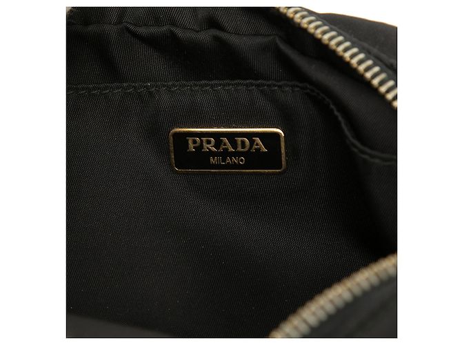 Prada Mini Camera Bag aus schwarzem Tessuto - Ansicht 5