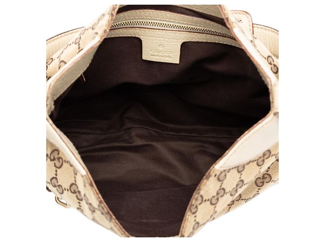 Borsa a tracolla Gucci Hasler Web in GG Canvas Beige - vista 4