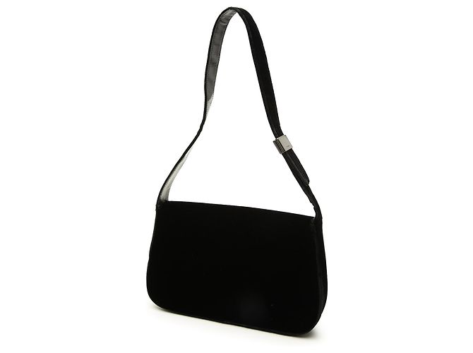 Prada Schultertasche aus schwarzem Samt - Ansicht 2