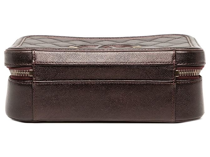 Chanel Vanity Case Medium Iridescent Caviar CC Filigree Rosso - vista 3