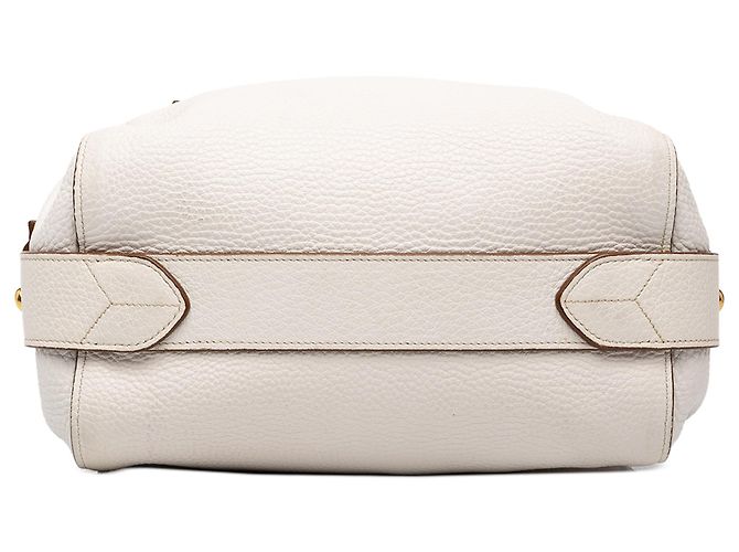 Borsa Prada White Vitello Daino Zip Top Satchel - vista 3