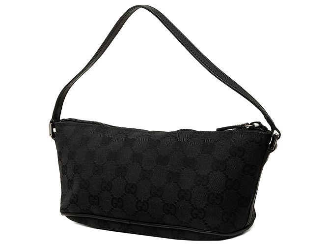 Gucci Black GG Canvas Boat - vista 2
