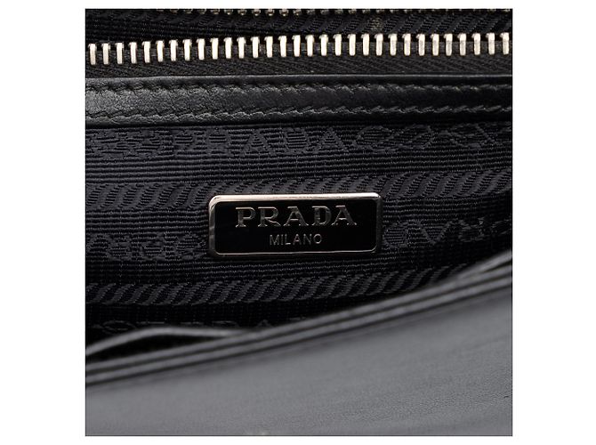 Borsa a tracolla Prada Diagramme con patta in nappa nera - vista 5
