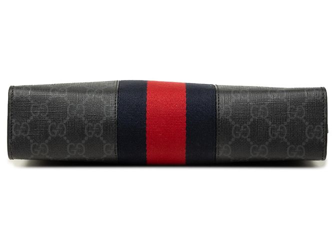 Clutch Gucci Black GG Supreme Web - vista 3