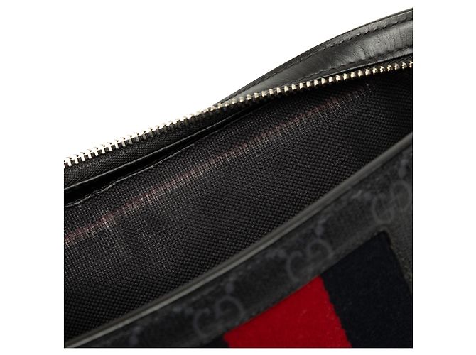 Clutch Gucci Black GG Supreme Web - vista 7