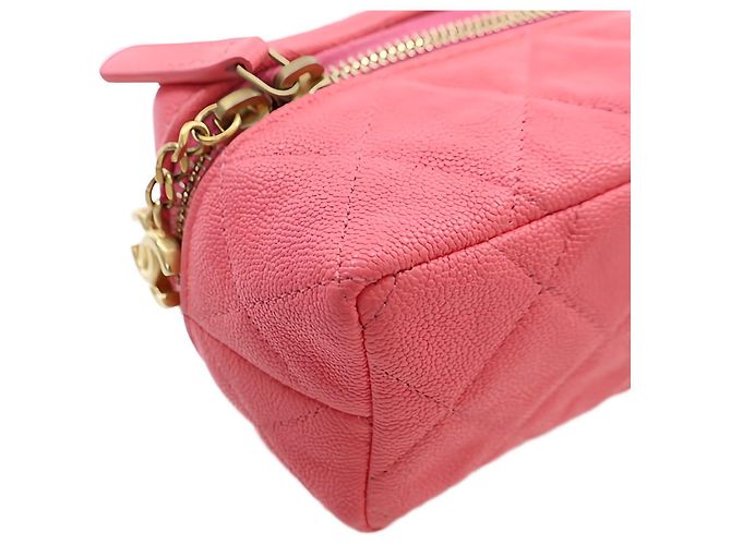 Chanel Mini CC Caviar Top Handle Vanity Case Rosa - vista 10