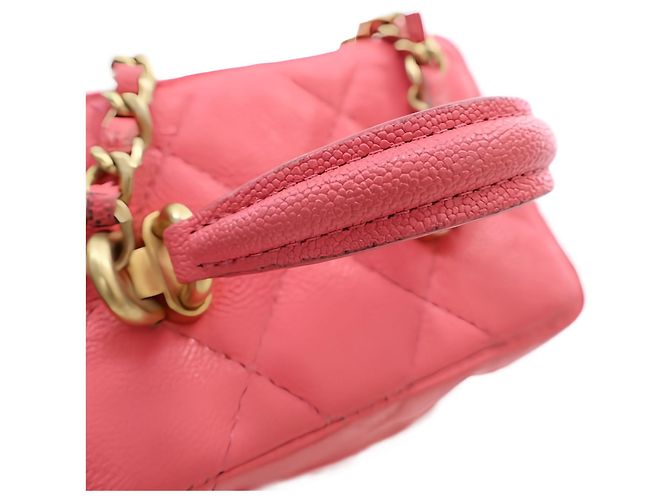 Chanel Mini CC Caviar Top Handle Vanity Case Rosa - vista 14