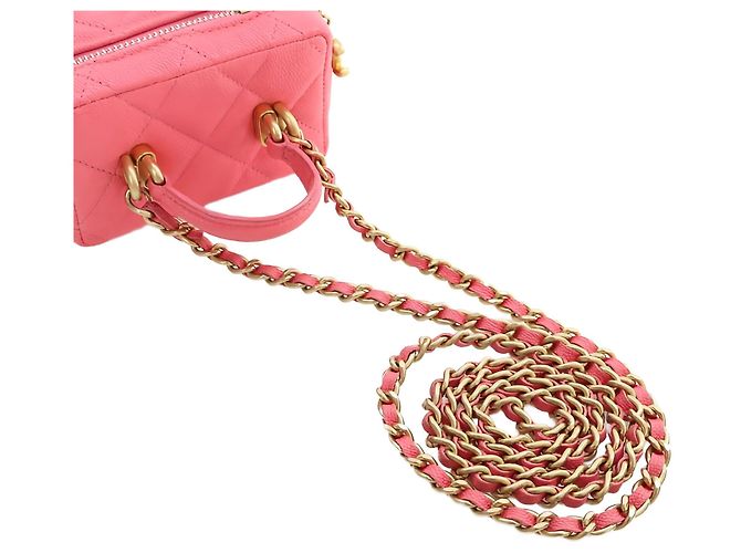Chanel Mini CC Caviar Top Handle Vanity Case Rosa - vista 15