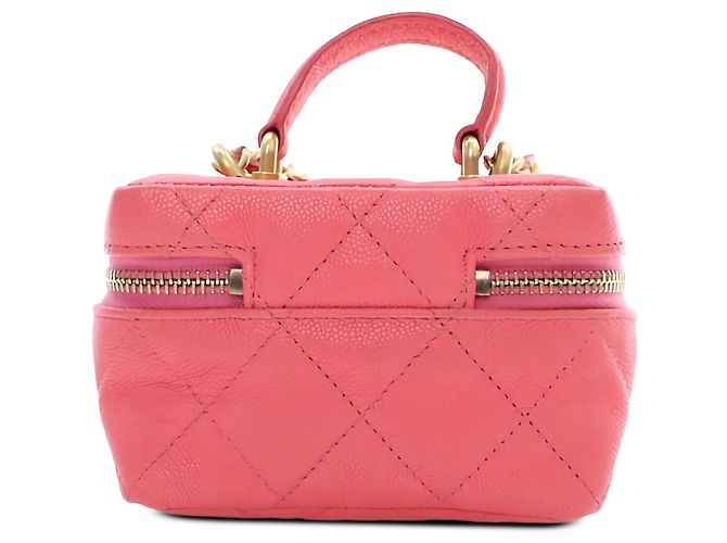 Chanel Mini CC Caviar Top Handle Vanity Case Rosa - vista 2