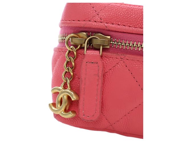 Chanel Mini CC Caviar Top Handle Vanity Case Rosa - vista 5