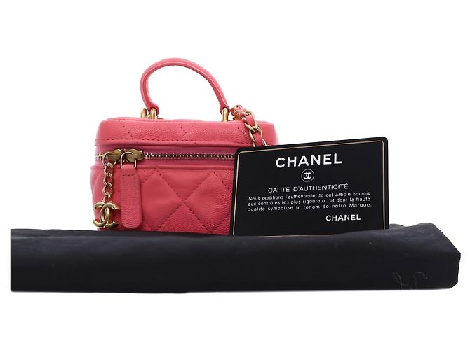 Chanel Mini CC Caviar Top Handle Vanity Case Rosa - vista 6