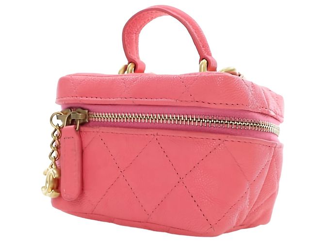 Chanel Mini CC Caviar Top Handle Vanity Case Rosa - vista 8