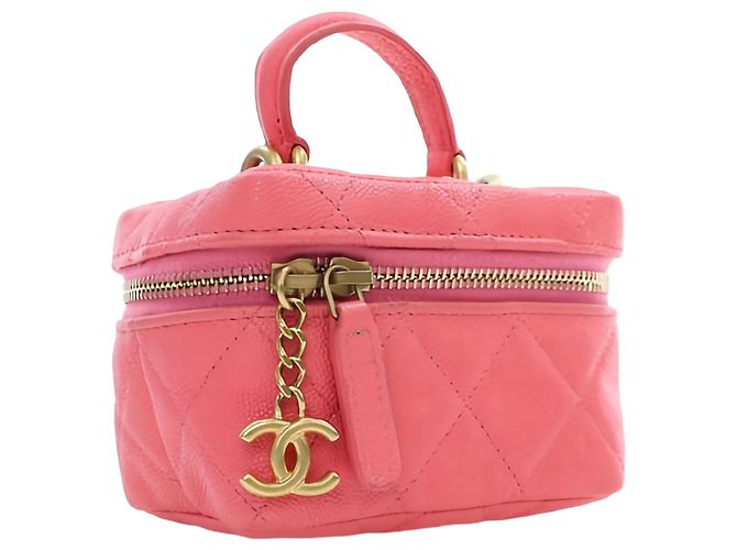 Chanel Mini CC Caviar Top Handle Vanity Case Rosa - vista 9