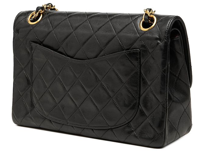 Chanel Black Small CC Quilted Lambskin Double Flap - vista 2