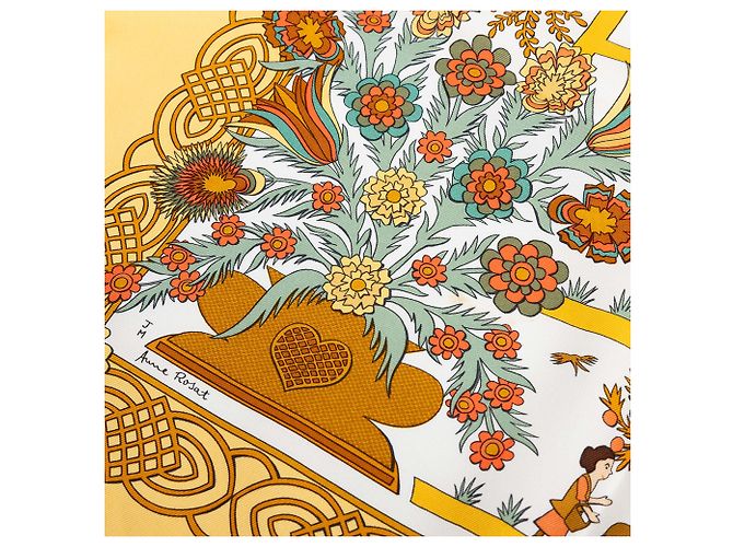Hermès White Decoupages Seidentuch 90 - Ansicht 3