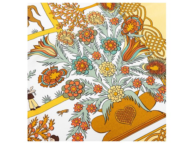 Hermès White Decoupages Seidentuch 90 - Ansicht 4