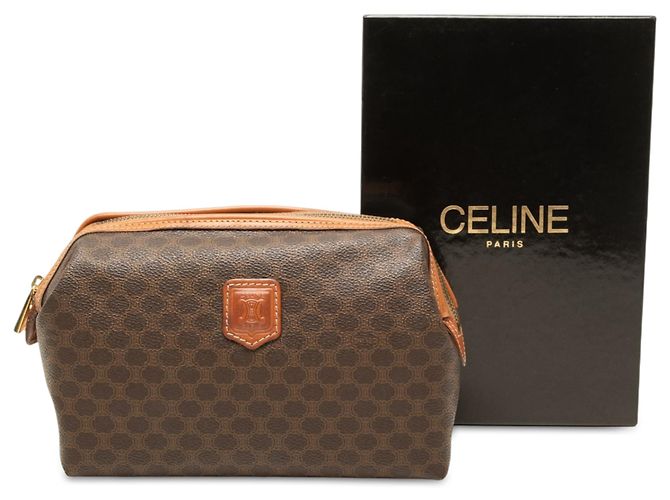 Céline Clutch Celine Brown Macadam Coated Canvas - vista 7