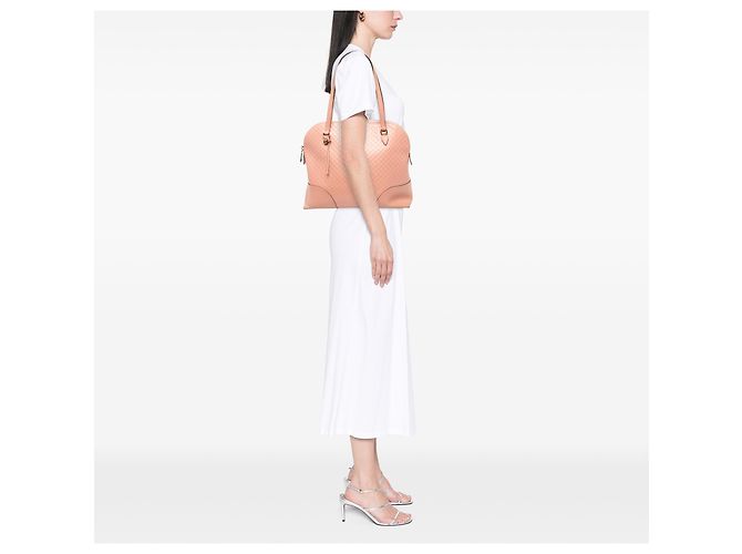 Borsa Gucci Pink Microguccissima Bree Dome Tote - vista 5