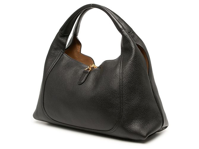 Gucci Black Maxi Grained Calfskin Softbit Hobo - vista 2