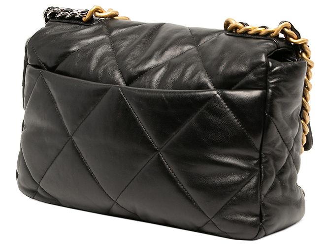Chanel 19 Flap Large in Pelle d'Agnello Nera - vista 2