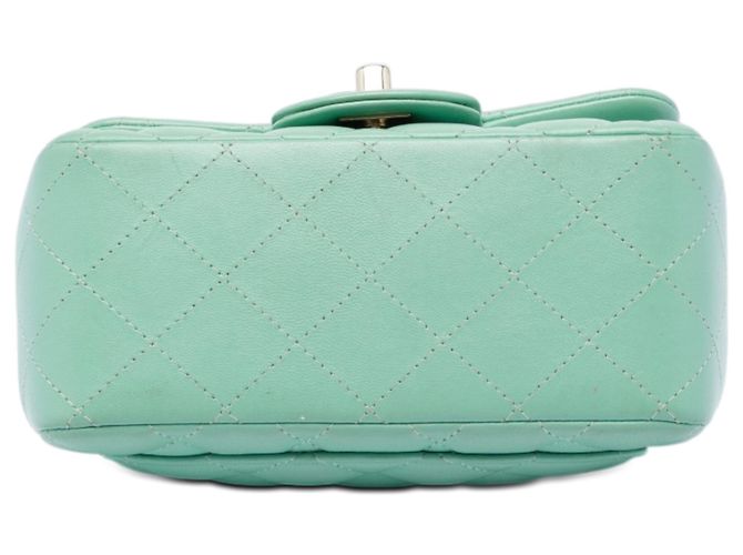 Chanel Green Mini Square Classic Lambskin Single Flap - vista 3