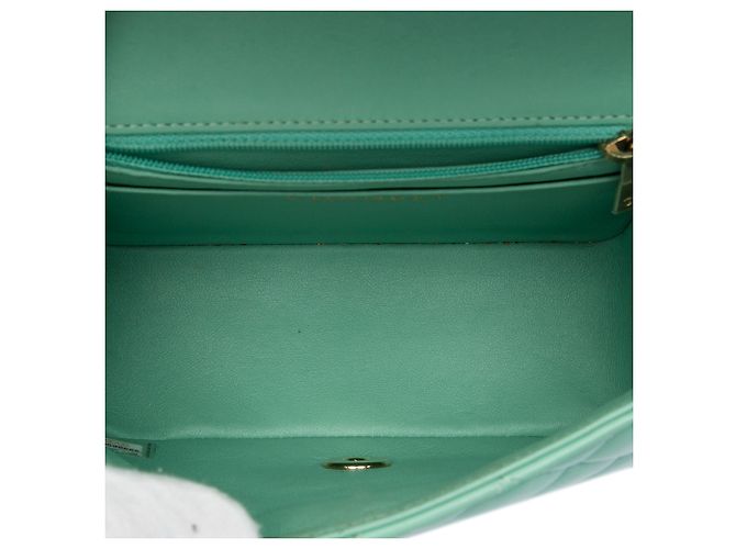 Chanel Green Mini Square Classic Lambskin Single Flap - vista 4