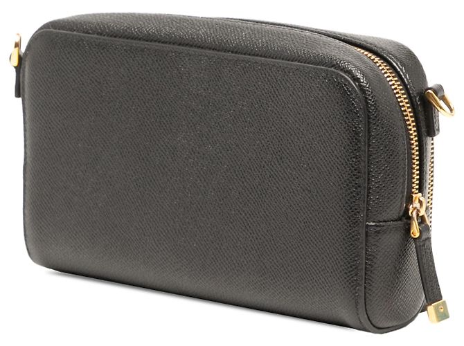 Dior Caro Double Pouch in pelle di vitello martellata nera - vista 2