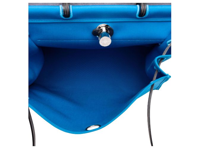 Hermès Blue Toile Herbag Zip 39 - vista 4